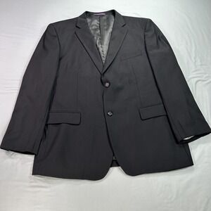 Vinci Blazer Mens 50 Long Black Dress Jacket Two Button Lined Notch Lapel Suit